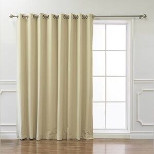 Wide width thermal insulated blackout curtain